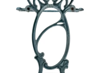 Art Nouveau Enameled Iron Umbrella Stand, 1900s